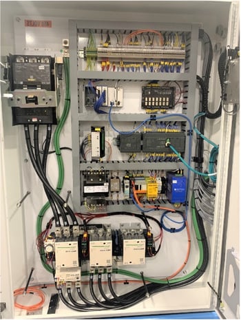 image shows the custom electrical and control systems in a Jet Edge Waterjet System | Jet Edge Waterjet Systems