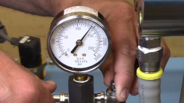 Water jet pump maintenance pressure check, Jet Edge